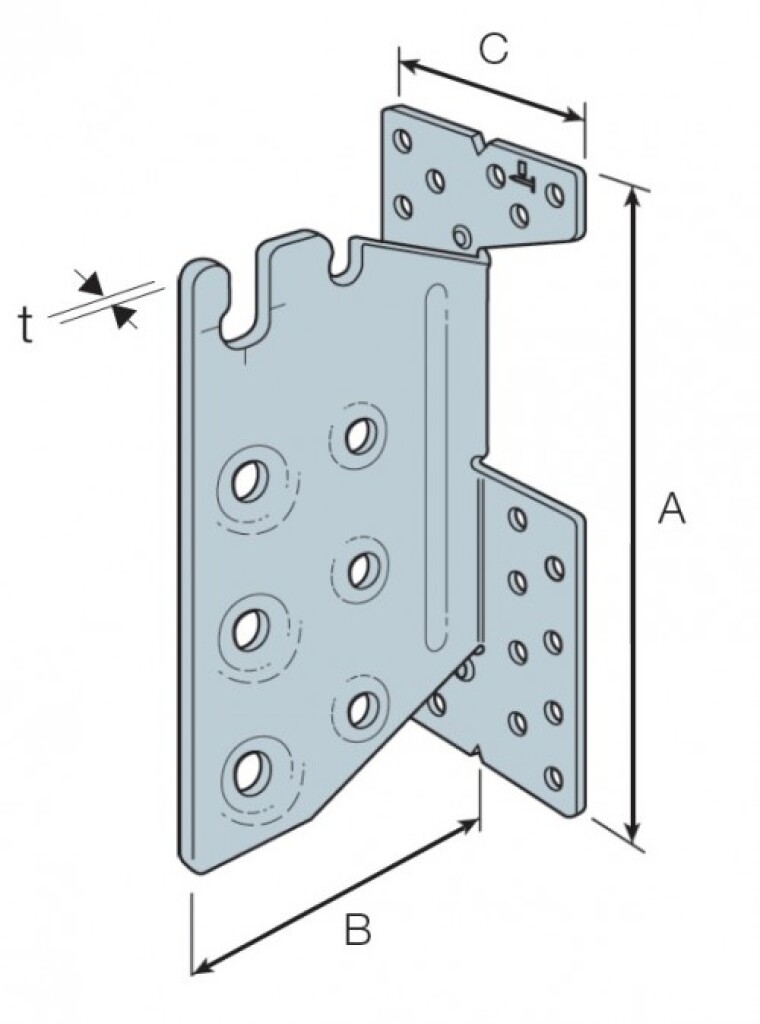 JANE-TU  12 hook in support hot-dip galvanized